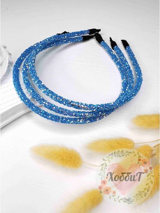 Ободок с крупными блестками (бирюзовый)